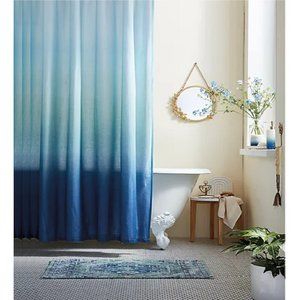 new Wild Sage 72"x72" Maylin Ombre 100% Cotton Shower Curtain in Cool Blues